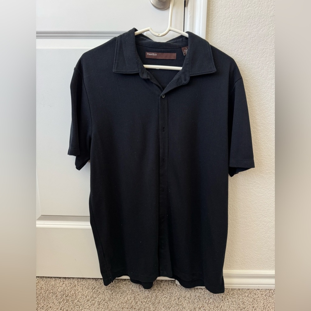 Perry Ellis Black Casual Button Down Shirt